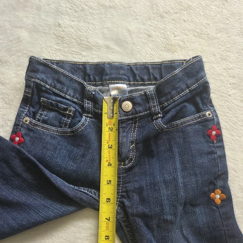 Gymboree Y2k Denim Jeans Embroidered Flowers Girls Sz 7